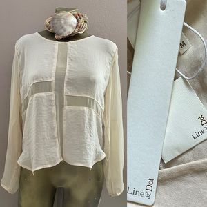 LINE & DOT Sheer Ivory NWT Tunic TOP Medium
